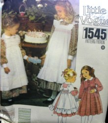 1545 GIRLS LONG EMPIRE DRESS LENGTHS,PINAFORE PATTERN 3,6,5,6x